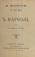 view A notice of the wine of S. Raphael / by Germon de Lavigne.