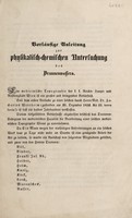 view Vorläufige Anleitung zur physikalisch-chemischen Untersuchung des Brunnenwassers / Adolph Pleischl[and others].