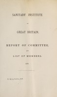 view Report of Committee and list of members : 1876 / Sanitary Institute of Great Britain.