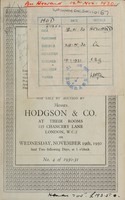 view Sales catalogues: Hodgson