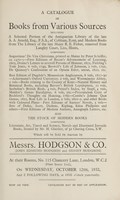 view Sales catalogues: Hodgson