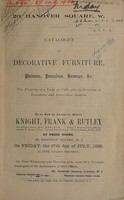 view Sales catalogues: Knight, Frank & Rutley