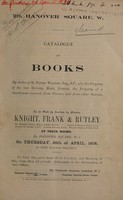 view Sales catalogues: Knight, Frank & Rutley