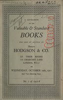 view Sales catalogues: Hodgson