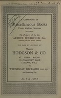 view Sales catalogues: Hodgson