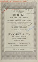 view Sales catalogues: Hodgson