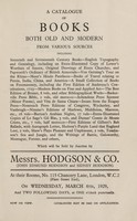 view Sales catalogues: Hodgson