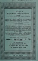 view Sales catalogues: Hodgson