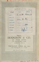 view Sales catalogues: Hodgson