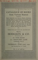 view Sales catalogues: Hodgson