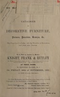 view Sales catalogues: Knight, Frank & Rutley