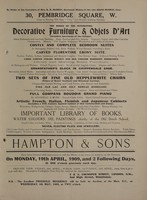 view Sales catalogue: Hampton & Sons