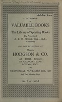 view Sales catalogues: Hodgson