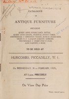 view Sales catalogues: Hurcomb