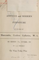 view Sales catalogues: Hurcomb