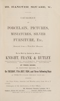 view Sales catalogues: Knight, Frank & Rutley