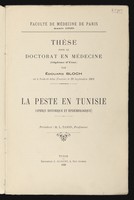 view La peste en Tunisie (aperçu historique et epidémiologique) / [Édouard Bloch].