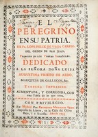 view El peregrino en su Patria / Dedicado a la señora Doña Luisa Augustina Prieto de Aedo, Marquesa de Gallegos.