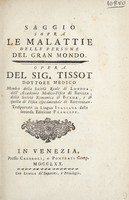 view Saggio sopra le malattie delle persone del gran mondo / Trasportata in lingua italiana dalla seconda edizione francese.