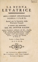 view La buona levatrice. Brevi, e semplici ammaestramenti sopra i parti scritti per le levatrici delle provincie francesi ... / Tradotti in lingua toscana D.C.L.M.M.