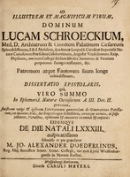 view Ad ... Dominum Lucam Schroeckium ... dissertatio epistolaris, qua, viro summo ... praeeunte, sinistram vulgi ... de generatione patellarum, ceu dicuntur, iridis, der Regenbogen-Schüsselein, earumque ... virtutibus, opinionem ... examinat et confutat; eidemque de die natali LXXXIII ... gratulatur / [Johann Alexander Doederlein].