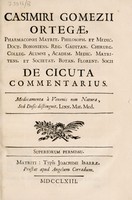 view De cicuta commentarius / [Casimiro Gómez Ortega].