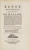 view Eloge historique d'Albert de Haller ... Avec un catalogue complet de ses oeuvres / [Jean Senebier].