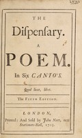 view The dispensary : a poem in six canto's [sic] / [Anon].