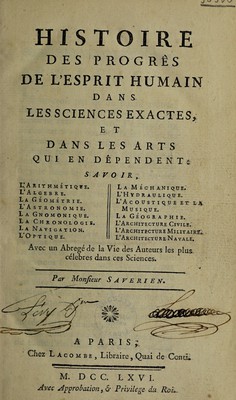 Histoire des progrès de l'esprit humain dans les sciences exactes