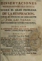 view Dissertaciones physico-mathematico-medicas, sobre el gran problema de la respiracion, y modo de introducir los medicamentos por las venas. Con una pieza de historica philosophica / ... Escritas (y es el XIII. tomo de sus obras) por el R. P. M. don Antonio Joseph Rodriguez.