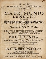 view Dissertatio inauguralis juridica de matrimonio eunuchi Germanicè Cappaunen-Hochzeit / quam ... eruditorum examini subjicit ... Joh. Daniel Cappaun.