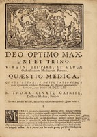 view Quaestio medica ... Utrum in febribus malignis, cutis intacta vesicantibus applicitis, signum lethale? / [Simon Antoine Bringaud].