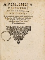 view Apologia della fede data fuori a 16. Gennajo 1724. nella quale si sè conoscere quanto fosse pregiudiziale la fabrica dell'Amido, che s'esercita nel Borgo di Chiaja, dietro S. Maria della Neve, alla salute de'vicini abitanti / [Franco Falese].