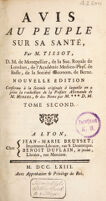view Avis au peuple sur sa santé / [S.A.D. Tissot].