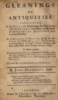 view Gleanings of antiquities / By John Beaumont, Gent.