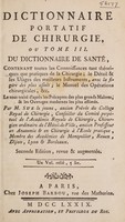 view Dictionnaire portatif de chirurgie, ou tome III du Dictionnaire de santé ... / [P. Sue].