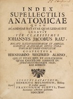 view Index supellectilis anatomicae quam Academiae Batavae quae Leidae est legavit... Johannes Jacobus Rau ... / confectus a Bernhardo Siegfried Albino.