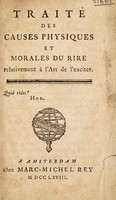 view Traité des causes physiques et morales du rire relativement à l'art de l'exciter / [L. Poinsinet de Sivry] [Anon].