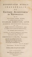 view Dissertatio medica inauguralis de coctione alimentorum in ventriculo / [Theodorick Bland].