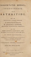 view Dissertatio medica inauguralis de arthritide / [Alexander Crooks].