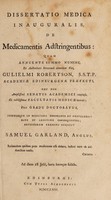 view Dissertatio medica inauguralis de medicamentis adstringentibus ... / [Samuel Garland].