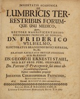 view Dissertatio academica de lumbricis terrestribus eorumque usu medico / [Joannes Christophorus Fritschius].