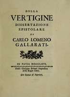 view Della vertigine : dissertazione epistolare / di Carlo Lomeno Gallarati.