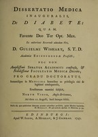 view Dissertatio medica inauguralis, de diabete ... / Ex auctoritate Reverendi admodum Viri, D. Gulielmi Wishart, ... Eruditorum examini subjicit, North Vigor.