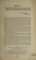 view Dr. S.W. Wheaton's report to the Local Government Board on the sanitary condition of Swanage, and on administration by Swanage urban district council / [S.W. Wheaton].