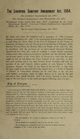 view Notice to owner of Report of Medical Officer of Health, as to premises which ought to be demolished, &c : Date of report, 21st February, 1899. " notice, 1st December, 1899 / Edward William Hope, Medical Officer of Health ; Edward Ralph Pickmere, Town Clerk.