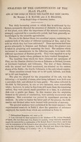 view Analyses of the constituents of the flax plant, and of the soils on which the plants had been grown / by J.E. Mayer and J.S. Brazier.