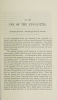 view On the use of the epiglottis / by R. Beveridge.