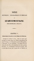 view Notice historique, topographique et médicale sur les bains de mer de Palavas, près Montpellier (Hérault) / par Louis-J. Saurel.