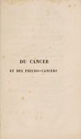 view Du cancer et des pseudo-cancers / par Paul Broca.